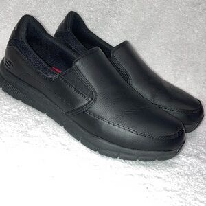 Skechers slip resistant memory foam black slip on loafers size 10